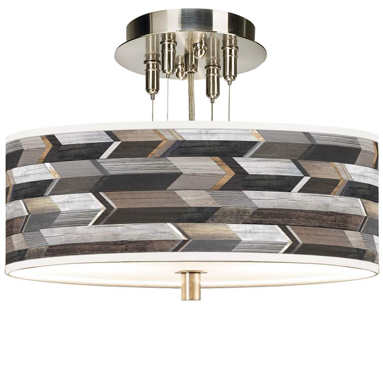 Image 1 Woodwork Arrows Giclee 14" Wide Ceiling Light