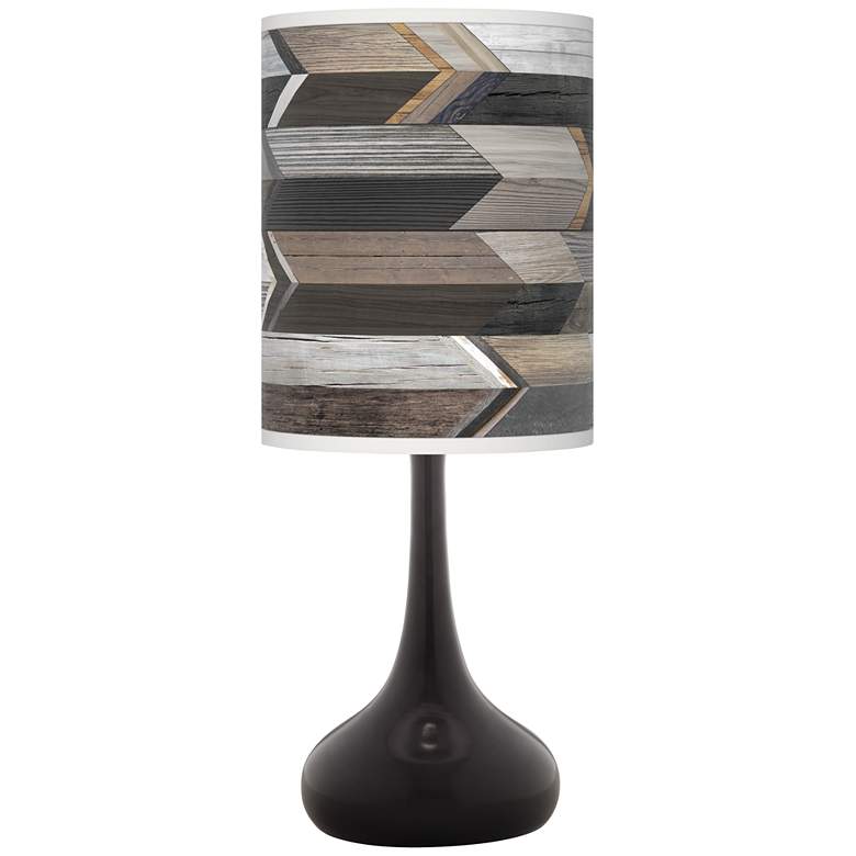 Image 1 Woodwork Arrows Giclee Black Droplet Table Lamp