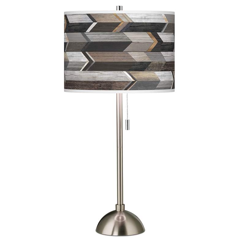 Image 1 Woodwork Arrows Giclee Brushed Nickel Table Lamp
