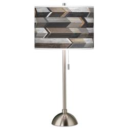 Woodwork Arrows Giclee Brushed Nickel Table Lamp