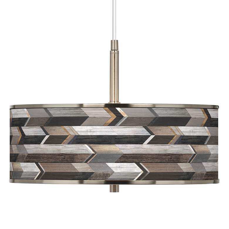 Image 1 Woodwork Arrows Giclee Glow 16" Wide Pendant Light