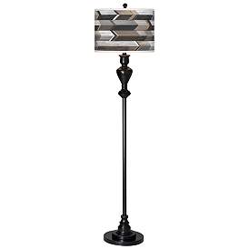 Image2 of Woodwork Arrows Giclee Glow Black Bronze Floor Lamp