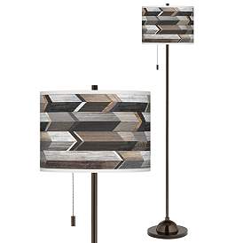 Image1 of Woodwork Arrows Giclee Glow Bronze Club Floor Lamp