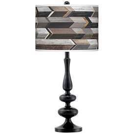 Image1 of Woodwork Arrows Giclee Paley Black Table Lamp