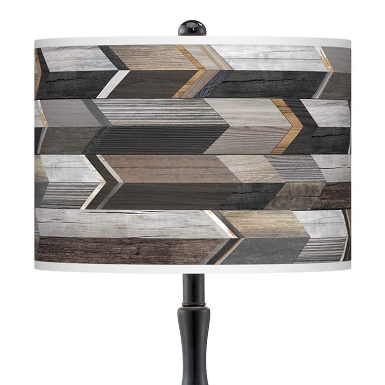 Image 2 Woodwork Arrows Giclee Paley Black Table Lamp more views