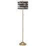 Woodwork Arrows Giclee Warm Gold Stick Floor Lamp