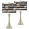 Woodwork Arrows Trish Brushed Nickel Touch Table Lamps Set of 2