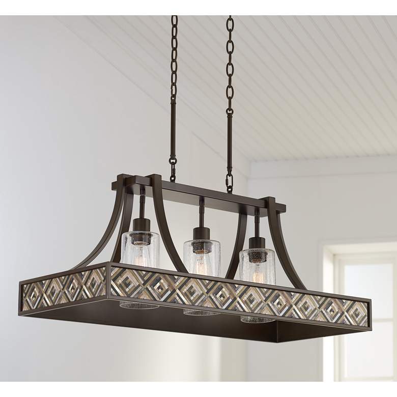 Image 1 Woodwork Diamonds 36 inch Wide Kitchen Island Light Pendant