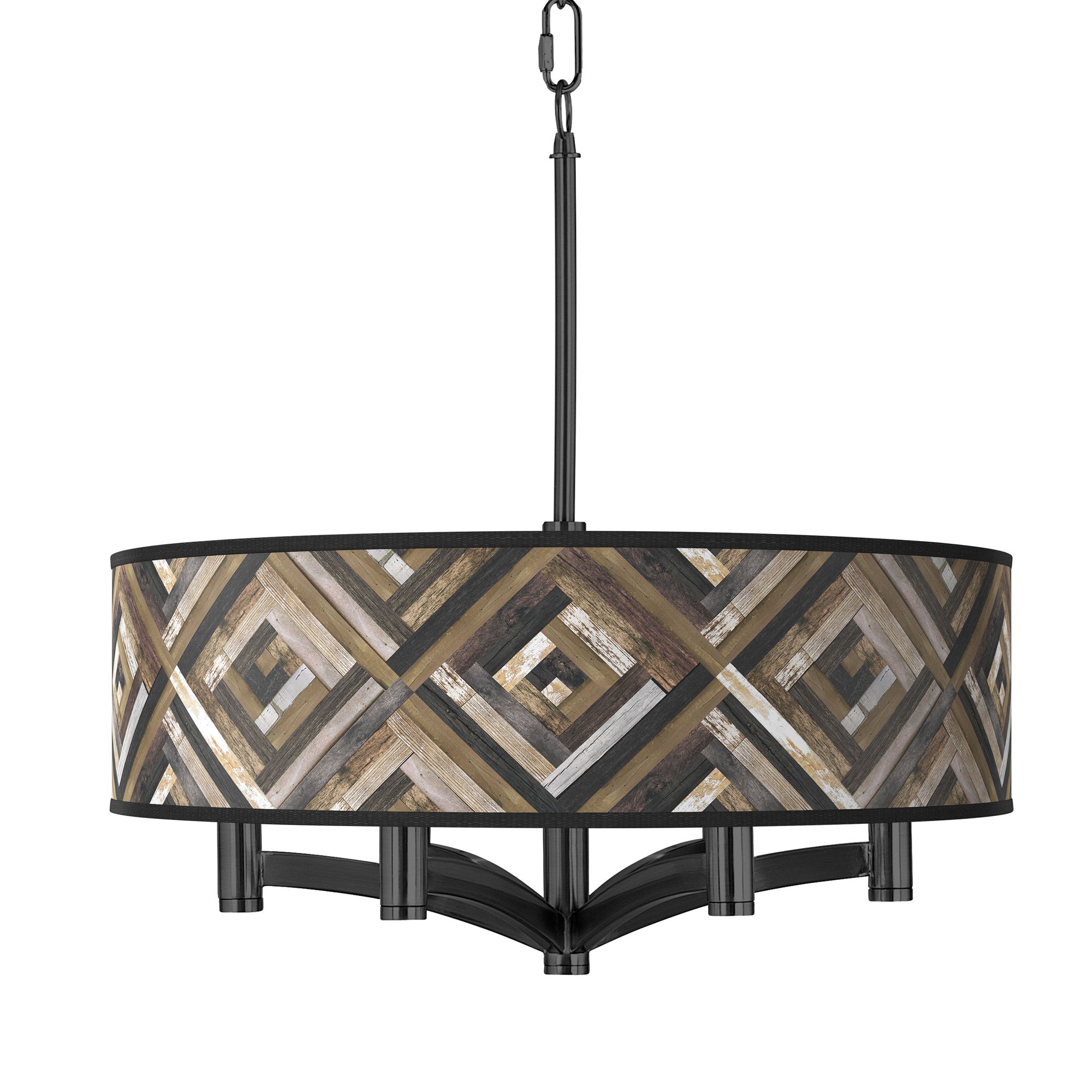 Image Woodwork Diamonds Ava 6-Light Black Pendant Chandelier