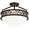 Woodwork Diamonds Banded 16" Wide Bronze Ceiling Light