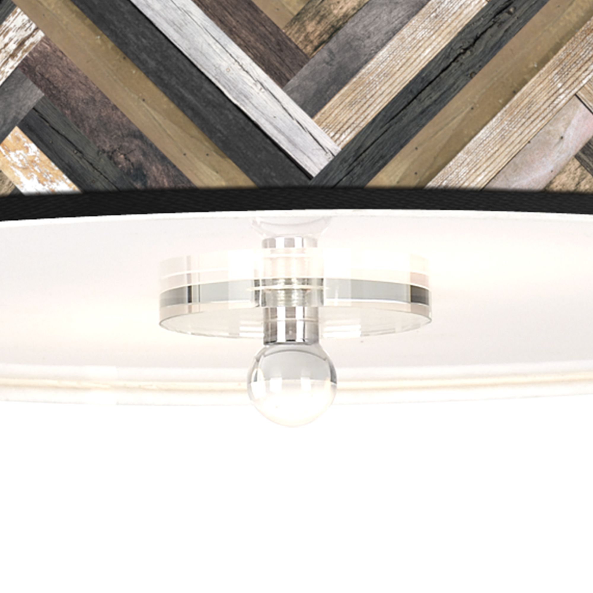 Image 3 Woodwork Diamonds Giclee 16" Wide Semi-Flush Ceiling Light more views