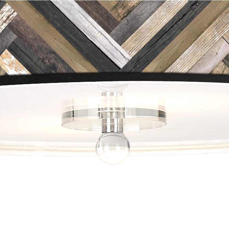 Image 3 Woodwork Diamonds Giclee 16 inch Wide Semi-Flush Ceiling Light more views