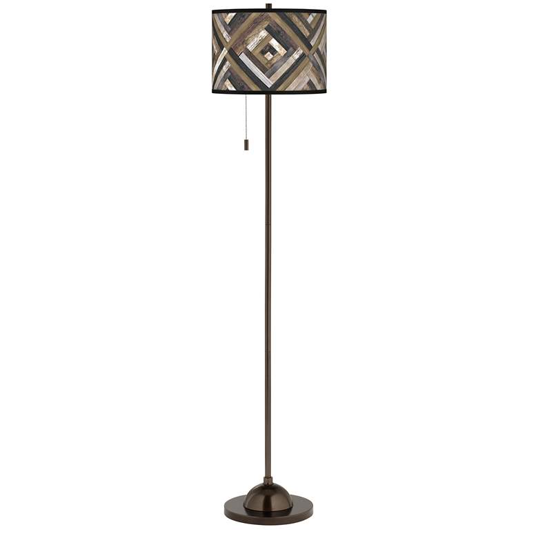 Image 2 Woodwork Diamonds Giclee Glow Bronze Club Floor Lamp