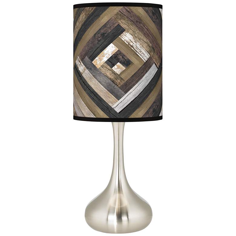 Image 1 Woodwork Diamonds Giclee Modern Rustic Droplet Table Lamp
