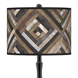 Image2 of Woodwork Diamonds Giclee Paley Black Table Lamp more views