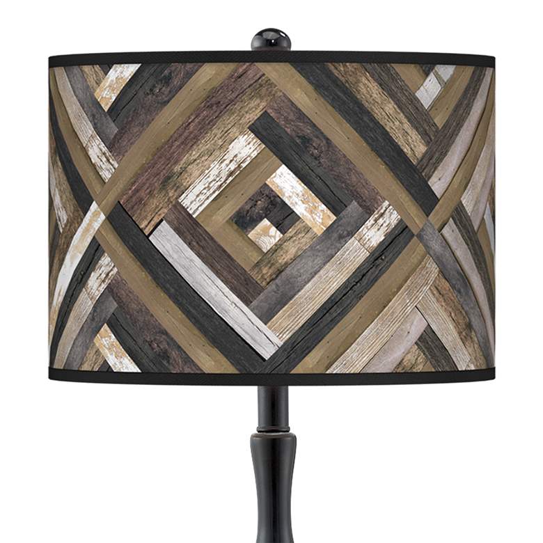 Image 2 Woodwork Diamonds Giclee Paley Black Table Lamp more views
