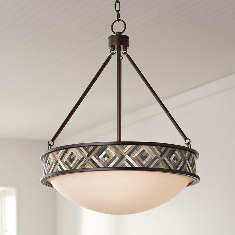 Image 1 Woodwork Diamonds Lamont 20 1/2" Wide Bronze Pendant Light