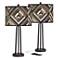 Woodwork Diamonds Susan Dark Bronze USB Table Lamps Set of 2