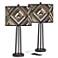 Woodwork Diamonds Susan Dark Bronze USB Table Lamps Set of 2