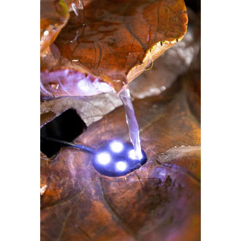 Woody Leaf LED 9&quot; High Tabletop Indoor - Outdoor Fountain more views