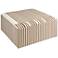 Wool Kilim Upholstered Coffee Table Ottoman, Striped Cream and Brown