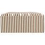 4_Wool Kilim Upholstered Coffee Table Ottoman, Striped Cream and Brown more views