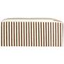 7_Wool Kilim Upholstered Coffee Table Ottoman, Striped Cream and Brown more views