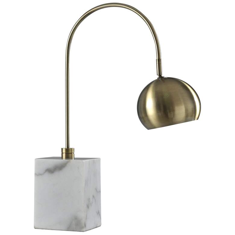 Image 1 Woolsey Table Lamp - Antique Brass Finish and Marble Base