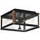 Wordsworth Field 13" Wide Bronze and Wood Grain Outdoor Ceiling Light