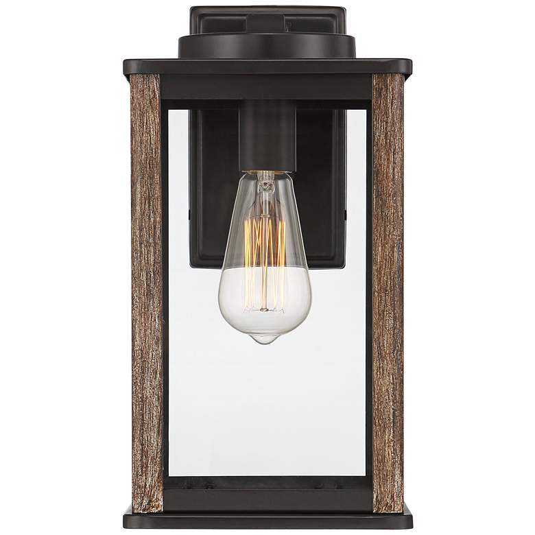 Wordsworth Field 14 1/4 inch High Bronze and Woodgrain Outdoor Wall Light more views