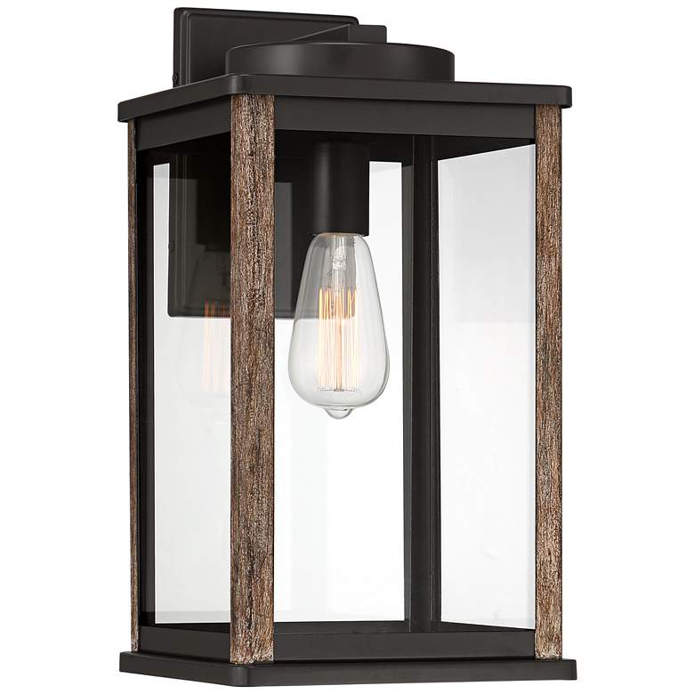 Image 2 Wordsworth Field 17" High Bronze and Wood Grain Outdoor Wall Light