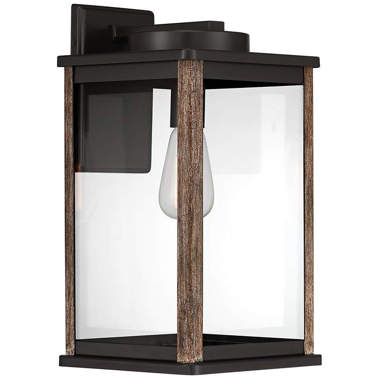 Image 5 Wordsworth Field 17" High Bronze and Wood Grain Outdoor Wall Light more views