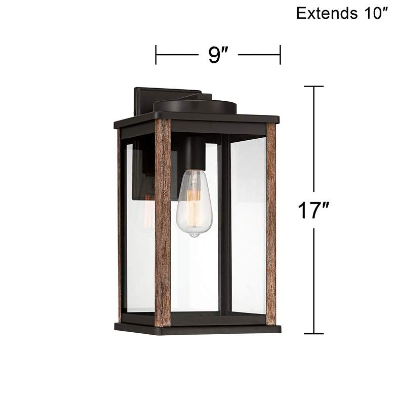 Image 7 Wordsworth Field 17 inch High Bronze and Wood Grain Outdoor Wall Light more views