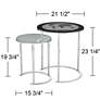 World Map 23 1/4" Chrome and Glass 2-Piece Nesting Tables