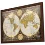 World Map 39" Wide Rectangular Giclee Framed Wall Art in scene