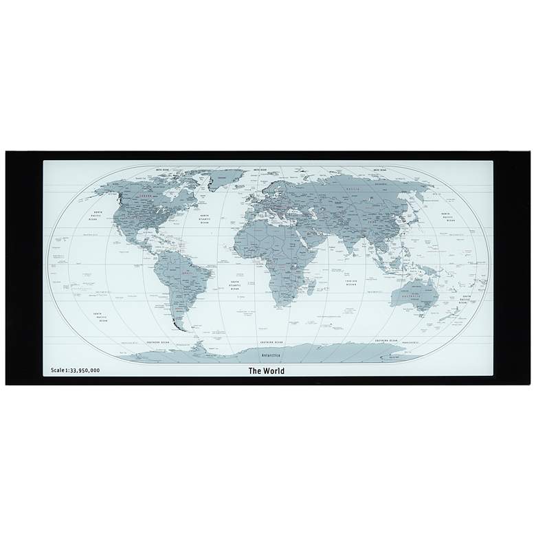Image 6 World Map 47 1/4 inch Wide Glass and Chrome Modern Computer Office Desk more views
