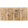 World Map Arte de Legno 60" Wide Quadriptych Wood Wall Art