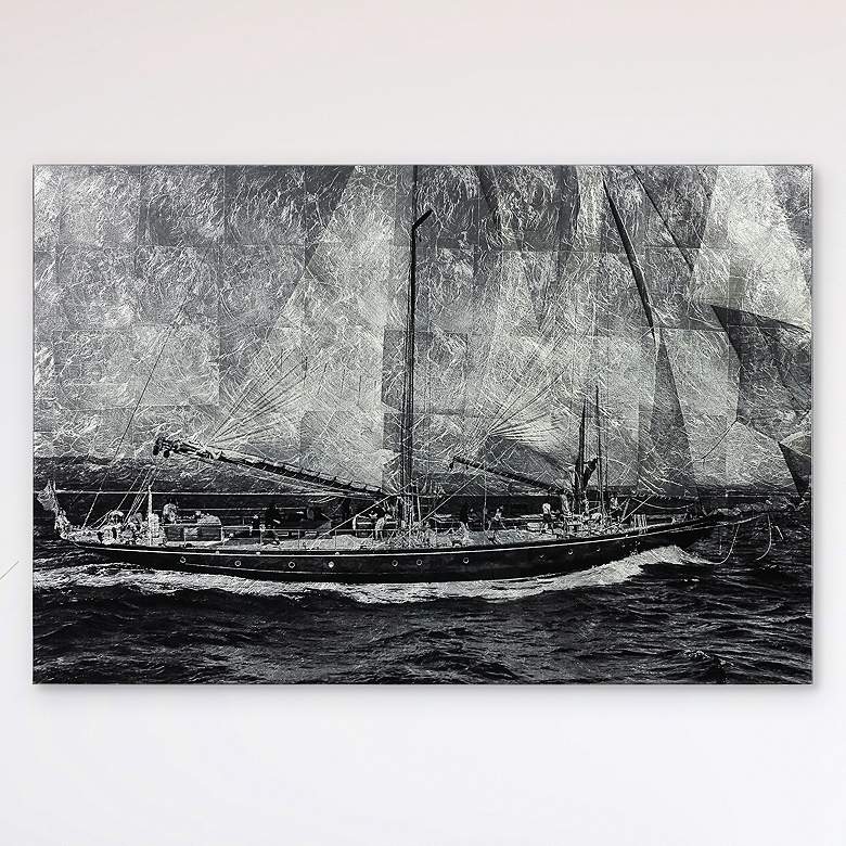 Image 1 World Regata Reverse Printed Tempered Glass with Silver Leaf Wall Art