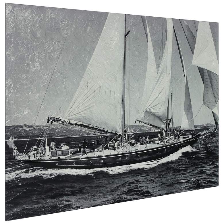 Image 3 World Regata Reverse Printed Tempered Glass with Silver Leaf Wall Art more views