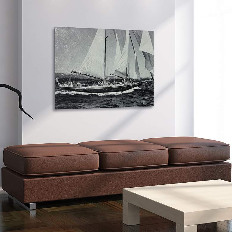 Image 4 World Regata Reverse Printed Tempered Glass with Silver Leaf Wall Art more views