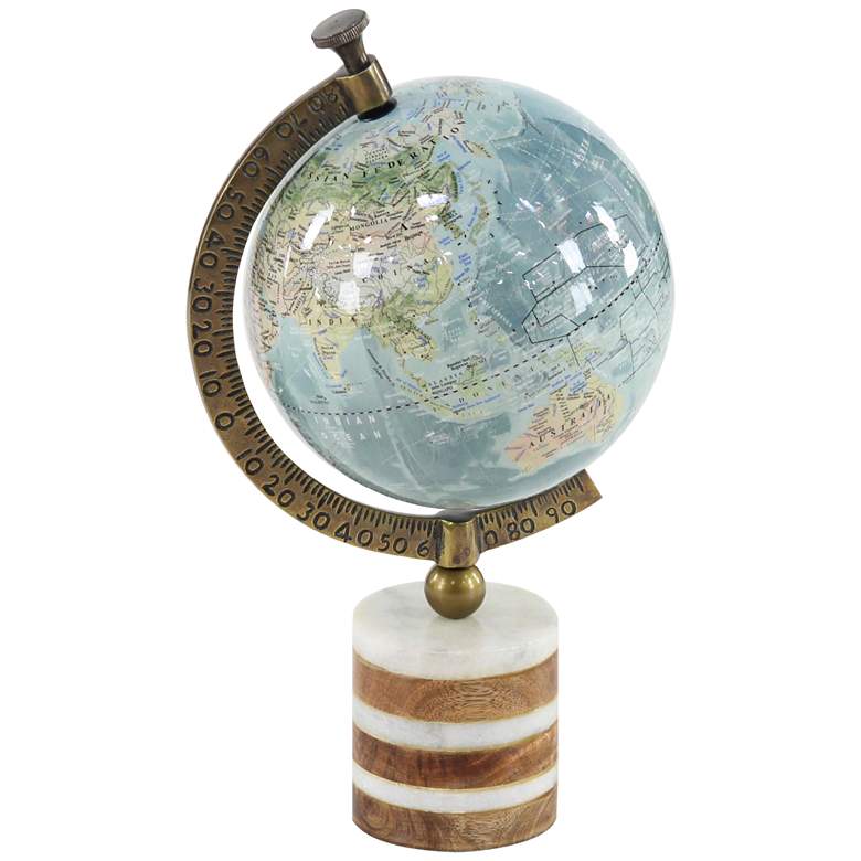 Image 3 World Travels 16 inch High Blue Round Decorative Globe