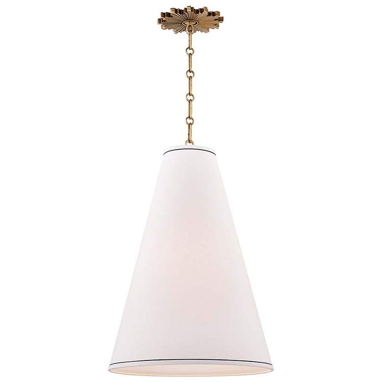 Image 1 Worth 16 inch Wide Aged Brass Metal Pendant Light