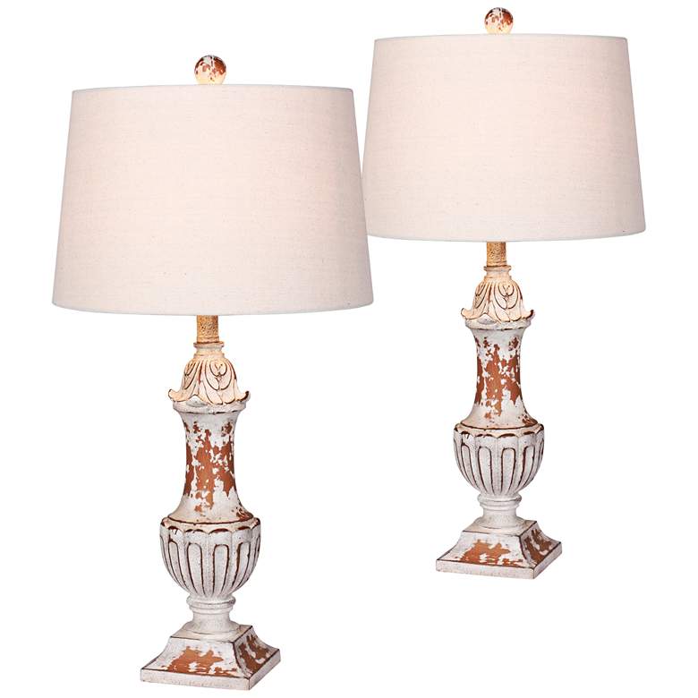 Image 1 Worthington Antique Metallic Urn Table Lamp Set of 2