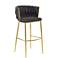 Woven 41.5" High Black Upholstery Chair with Polished Gold