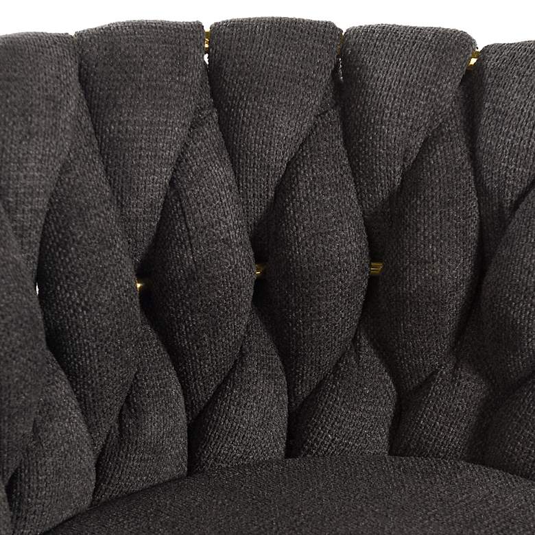 Image 5 Woven 41.5" High Black Upholstery Chair with Polished Gold more views