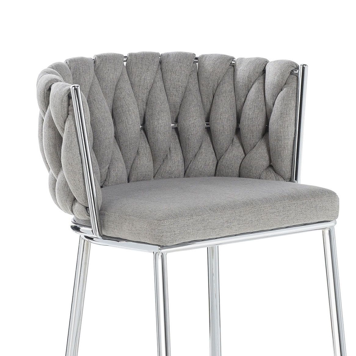 Image 3 Woven 41.5" High Gray Upholstery Chair with Silver Frame more views