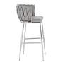 4_Woven 41.5" High Gray Upholstery Chair with Silver Frame more views