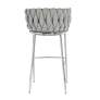 5_Woven 41.5" High Gray Upholstery Chair with Silver Frame more views