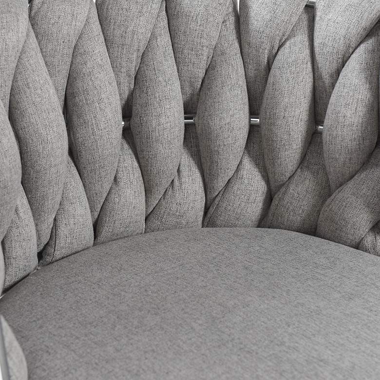 Image 6 Woven 41.5" High Gray Upholstery Chair with Silver Frame more views
