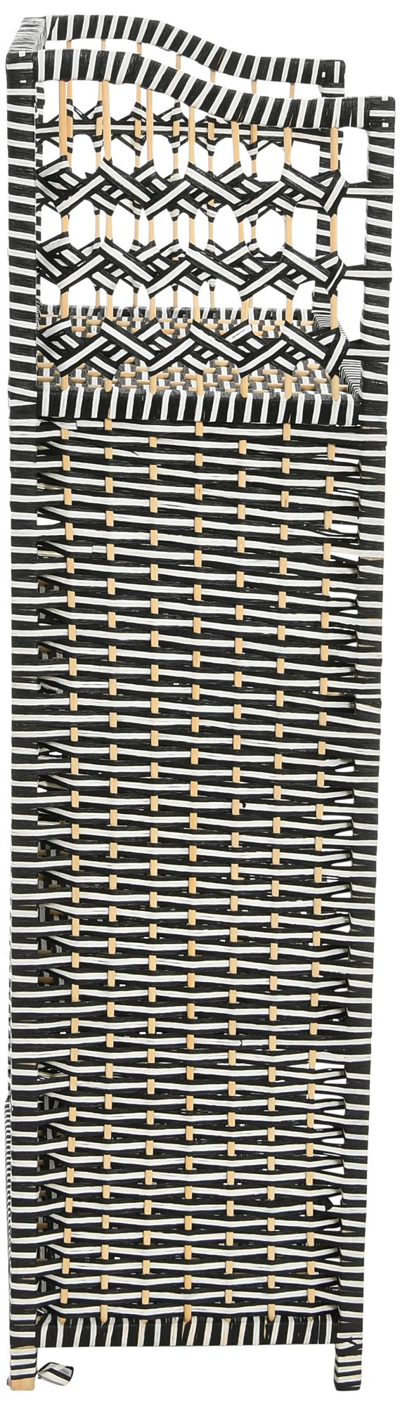 Image 6 Woven Accent Shelf Black and White Paper Rattan more views